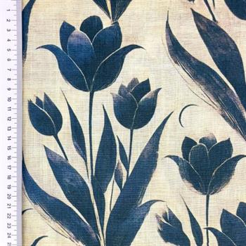 Viscose linen Digital print, Tulipan